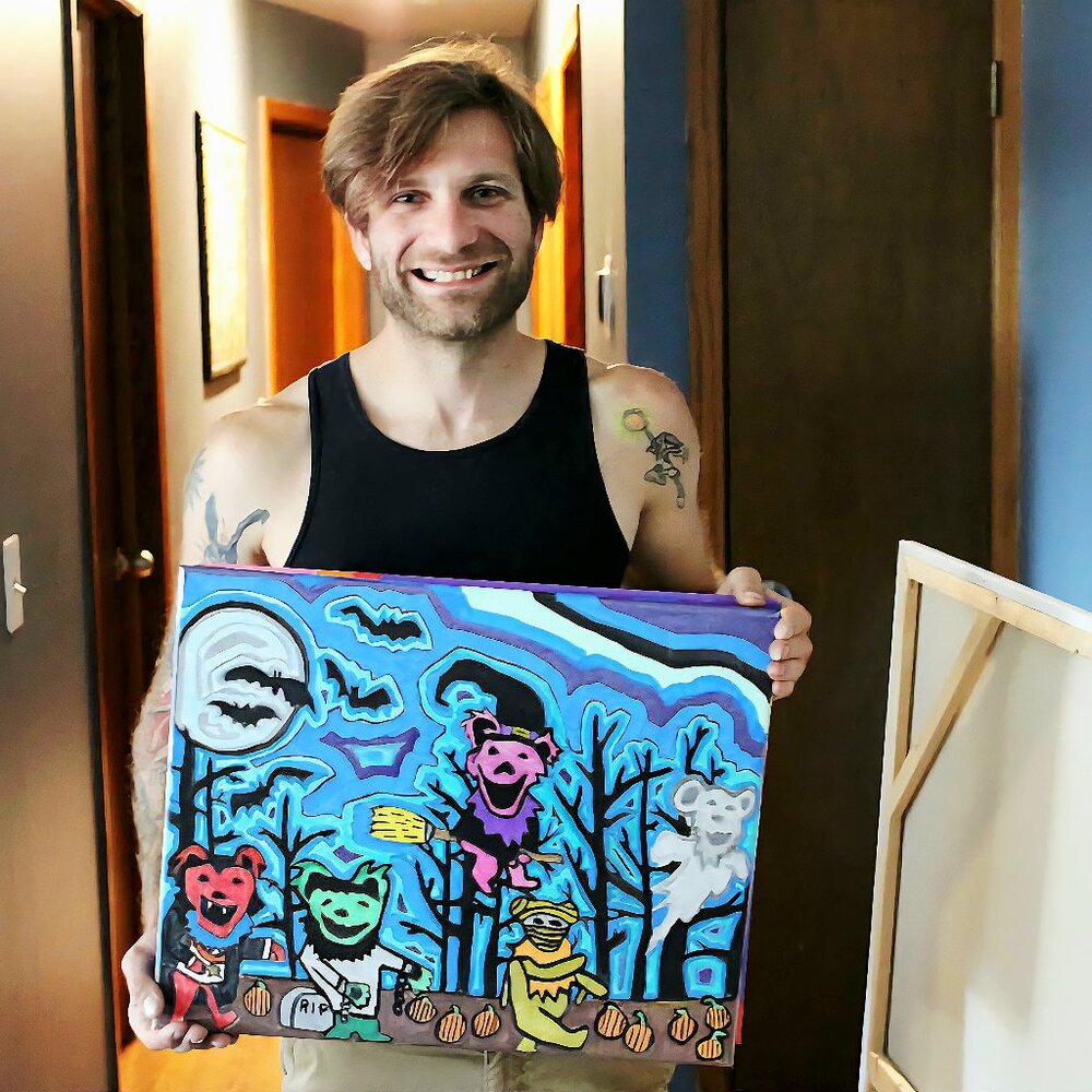 Painted Grateful dead canvas